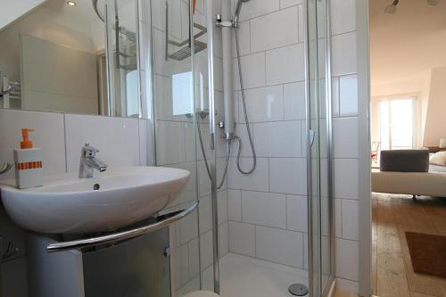 Koupelna v ubytování Ferienwohnung Dünennest