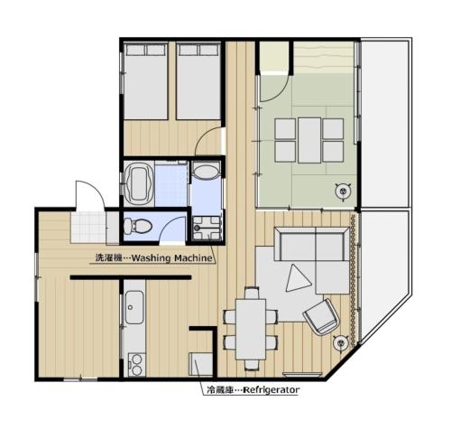 a floor plan of a house at Type A Room 68平米 -ウル エスポワール那覇2- in Kume