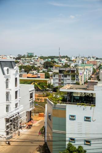 a view of a city with buildings at LA MIA Lakeview Hotel in Pleiku
