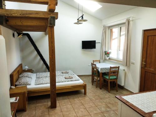 Postel nebo postele na pokoji v ubytování Penzion Mikulecký Kutloch