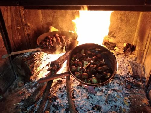 two bowls of food in a fire oven at La Baita Suite in Sicignano degli Alburni