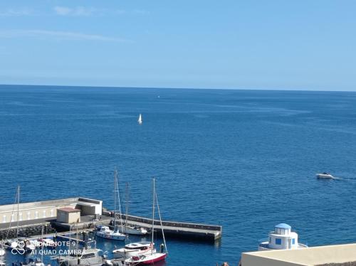 a group of boats are docked at a marina at Candelaria vistas al mar in Candelaria