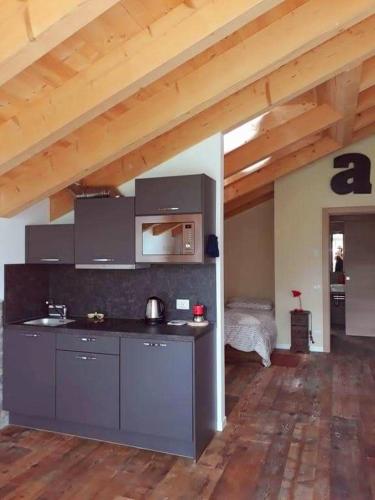 Kuchyň nebo kuchyňský kout v ubytování Foresteria B&B Vecchiascuola Pianazzola