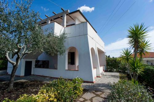 a small white building with a tree in front of it at Il Caubbio in Lacona