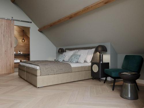 Un ou plusieurs lits dans un hébergement de l'établissement Luxurious Villa in Texel