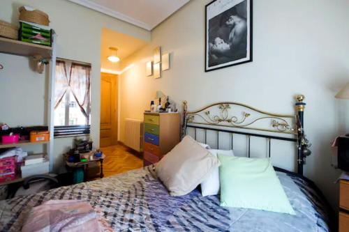 Cama ou camas em um quarto em One bedroom apartement with jacuzzi balcony and wifi at Donostia