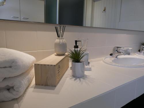 Kylpyhuone majoituspaikassa Vakantiewoning De Nachtegaal