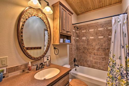 a bathroom with a sink and a mirror at 2 Mi to Hot Springs Nathrop Gem with Fire Pit in Nathrop