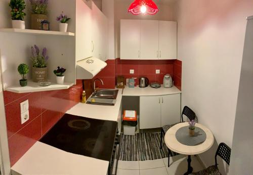 Kuchyň nebo kuchyňský kout v ubytování Modern Apartment in The Heart of Athens Near Acropolis