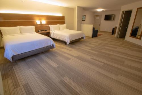 a hotel room with two beds and a television at Holiday Inn Express & Suites Manassas by IHG in Manassas