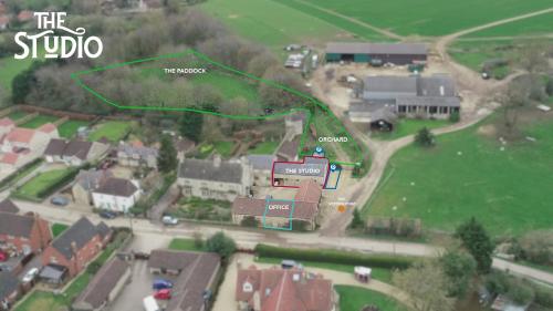 a map of the suburb of a house at The Studio in Castle Bytham