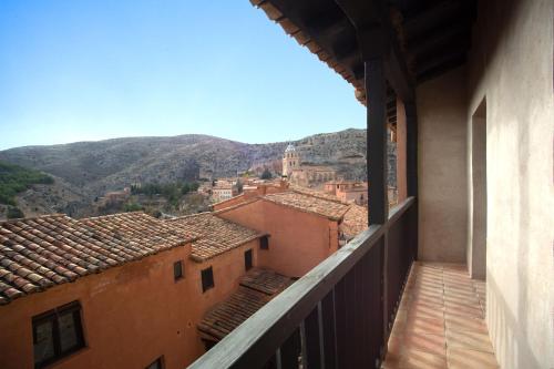 a view from the balcony of a building at Apartamento Subida Las Torres in Albarracín