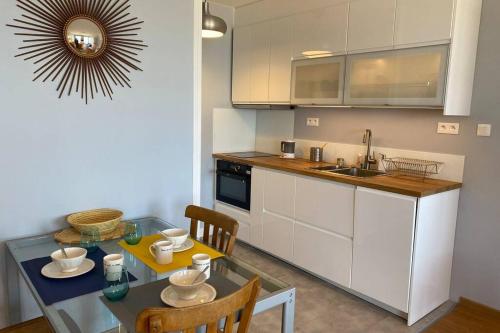 Dapur atau dapur kecil di Joli studio en front de mer - CABOURG