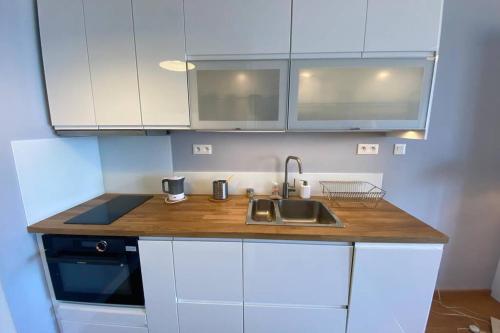 Dapur atau dapur kecil di Joli studio en front de mer - CABOURG