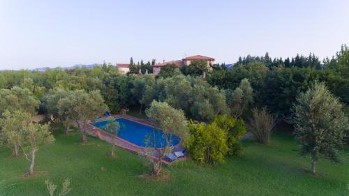 una vista aérea de una piscina en un bosque en Casa vacanze Maria Maddalena 1 Iglesias en Iglesias