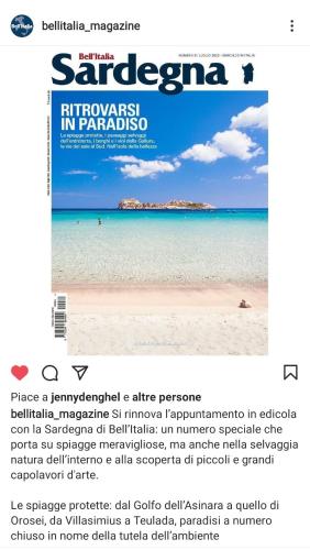an article in a magazine about a beach at Appartamento di Andrea in Teulada