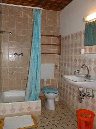 a bathroom with a toilet and a sink at Rooms Vila Mautner in Vodice