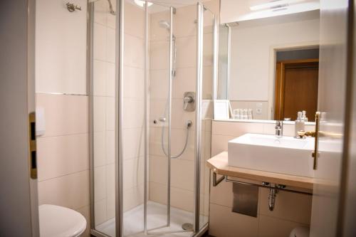 A bathroom at Hotel Mainblick Garni