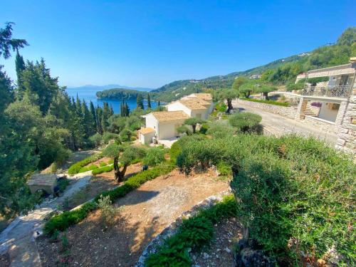 an aerial view of a house on a hill at Paleopetres K-Nine - Premium Suite - Kalami - in Kalami