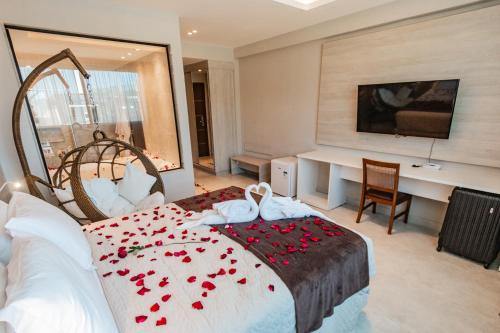 Säng eller sängar i ett rum på Nova Onda Hotel