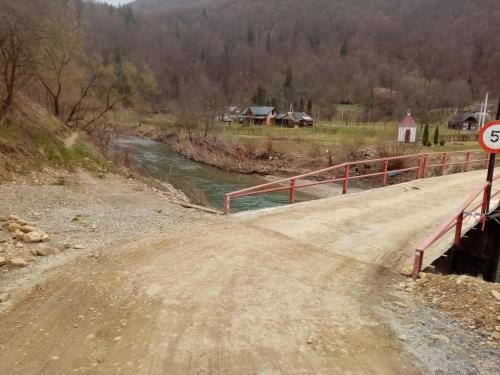 a dirt road with a bridge over a river at Садиба Федорчуків За рікою1 in Sheshory