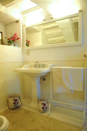 a bathroom with a sink and a mirror at La Villa di Caiano in Londa