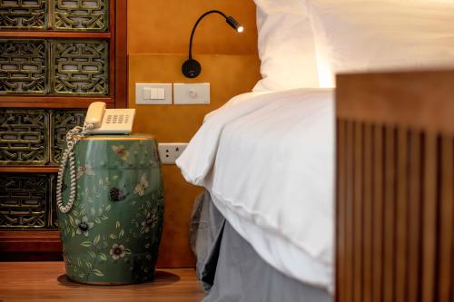 Cama o camas de una habitación en Hanoi Media Hotel & Spa