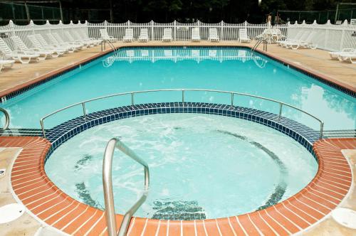 a large swimming pool with chairs around it at Spring Gulch Cottage 1 in Mount Airy