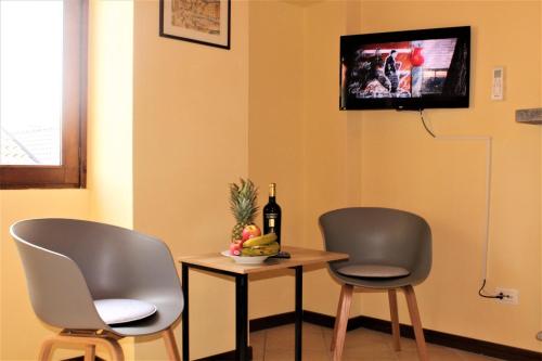 TV a/nebo společenská místnost v ubytování Trarego haus