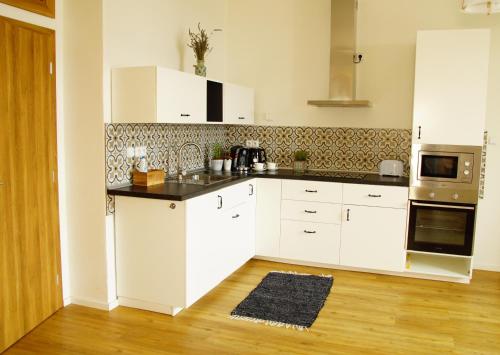 Kuchyň nebo kuchyňský kout v ubytování Apartmány u komína