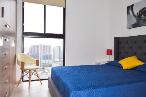 Cama o camas de una habitación en Completamente equipado y con gran ubicación en Monterrey, rápido acceso a San Pedro