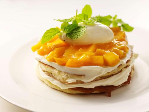 a dessert on a plate with an egg on top at Shangri-La Tokyo in Tokyo