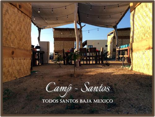 a view of an outdoor area with a pavilion at Camp - Santos Cabana Santino in Todos Santos