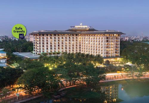 a view of a hotel with a large building at Chatrium Hotel Royal Lake Yangon in Yangon