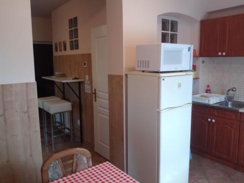 Kuchyň nebo kuchyňský kout v ubytování Budai Vám Apartmanház