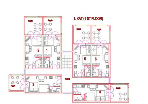 Půdorys ubytování Apartments Mia Pag