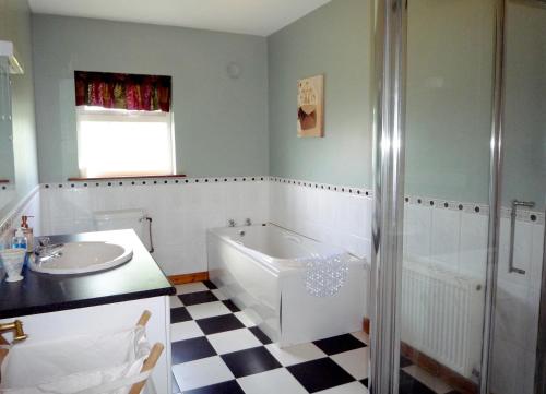 a bathroom with a bath tub and a sink at Shannons Gate in Killorglin