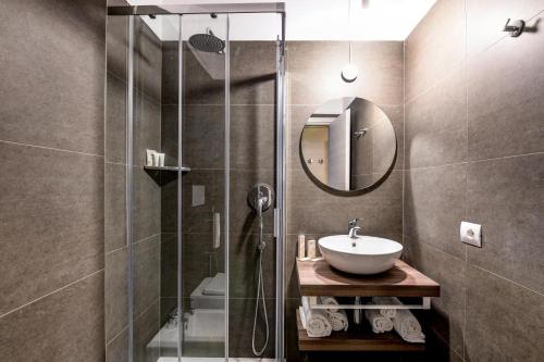 Koupelna v ubytování Hotel Riel