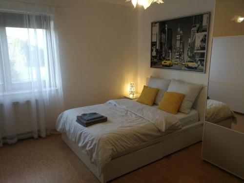 Posteľ alebo postele v izbe v ubytovaní Apartament Zeta Park Centrum