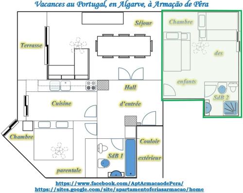 The floor plan of Private bedroom, pool and 5 min walk to the beach