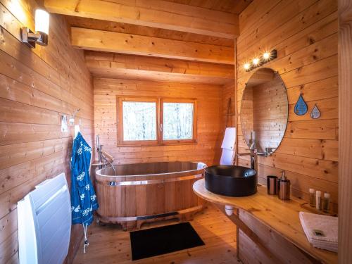 Koupelna v ubytování Les Lodges Du Reynou