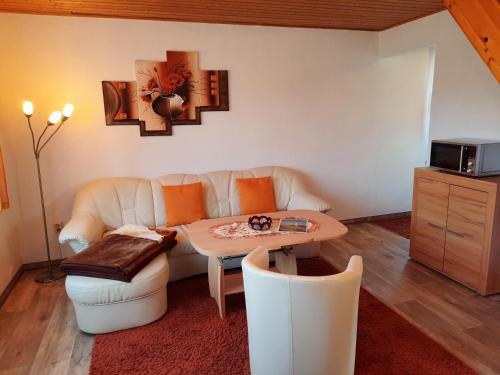 Zona d'estar a Leuchtturmblick - Ferienwohnung für die Familie in Grieben Insel Hiddensee