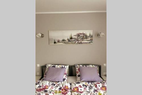 Ένα ή περισσότερα κρεβάτια σε δωμάτιο στο Modern apartment in Tarnow