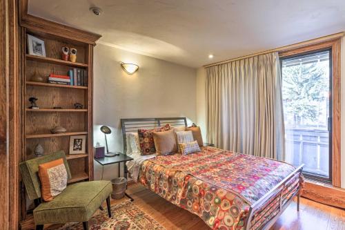 a bedroom with a bed and a window at Updated Condo Walk to Vail Village and Ski Shuttle! in Vail