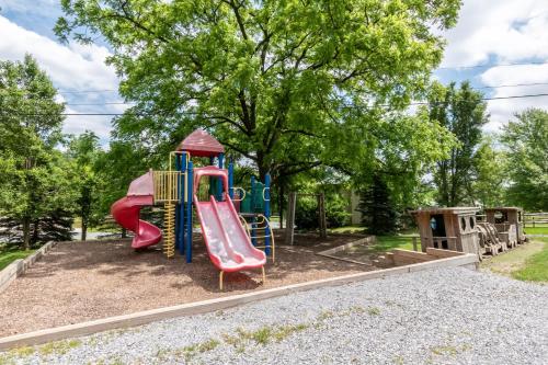 a playground with a slide in a park at Spring Gulch Chalet 12 in Mount Airy