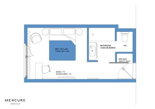 a floor plan of a room at Mercure Porto Centro Aliados in Porto