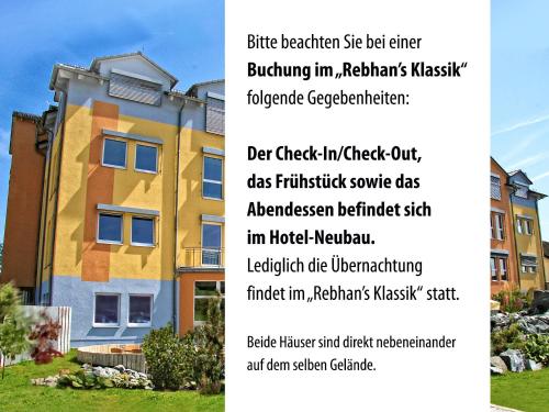 a flyer for a house with descriptions of the building at Rebhan's Klassik in Stockheim Oberfranken