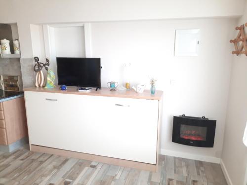 Dapur atau dapur kecil di Apartamento 1 Playa Riberuca Suances