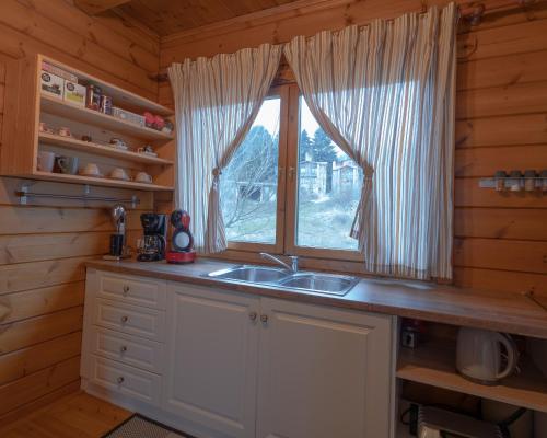 Kuchyň nebo kuchyňský kout v ubytování Cave Chalet Parnassos