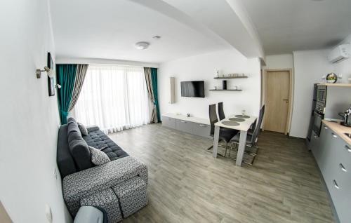 a living room with a couch and a table at apart bun in Oradea